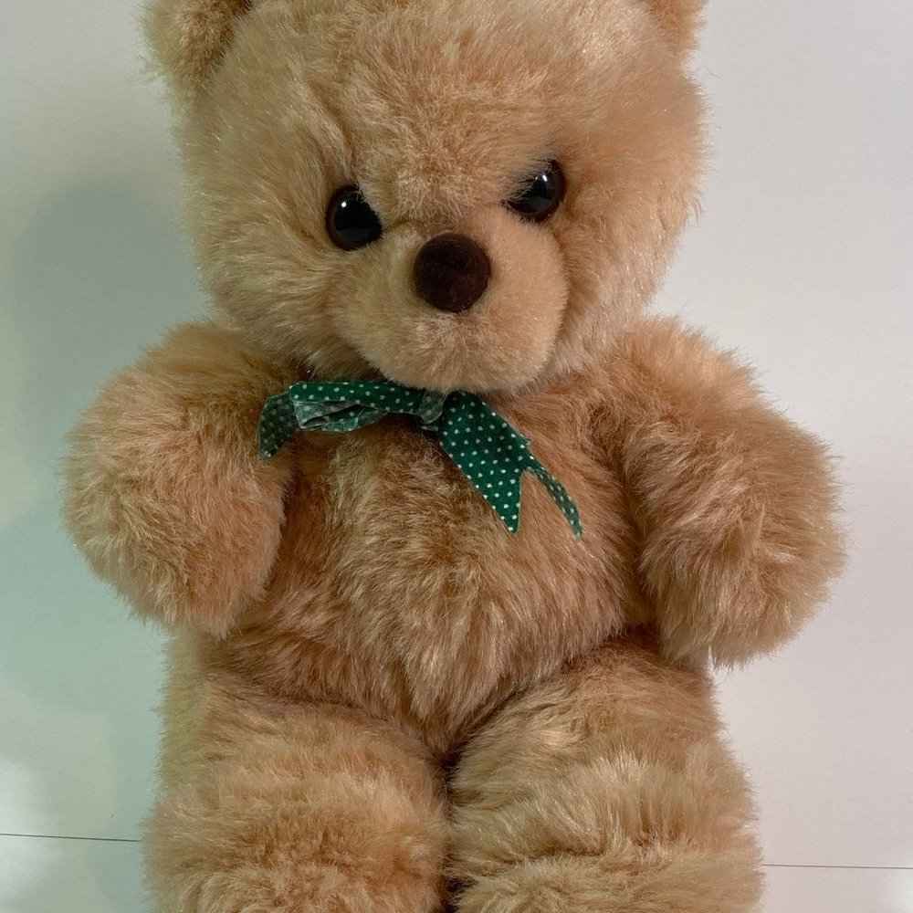 Vintage 1989 Plush Teddy Bear Stuffed Animal By Fordlet, Approx. 9" Sitting 